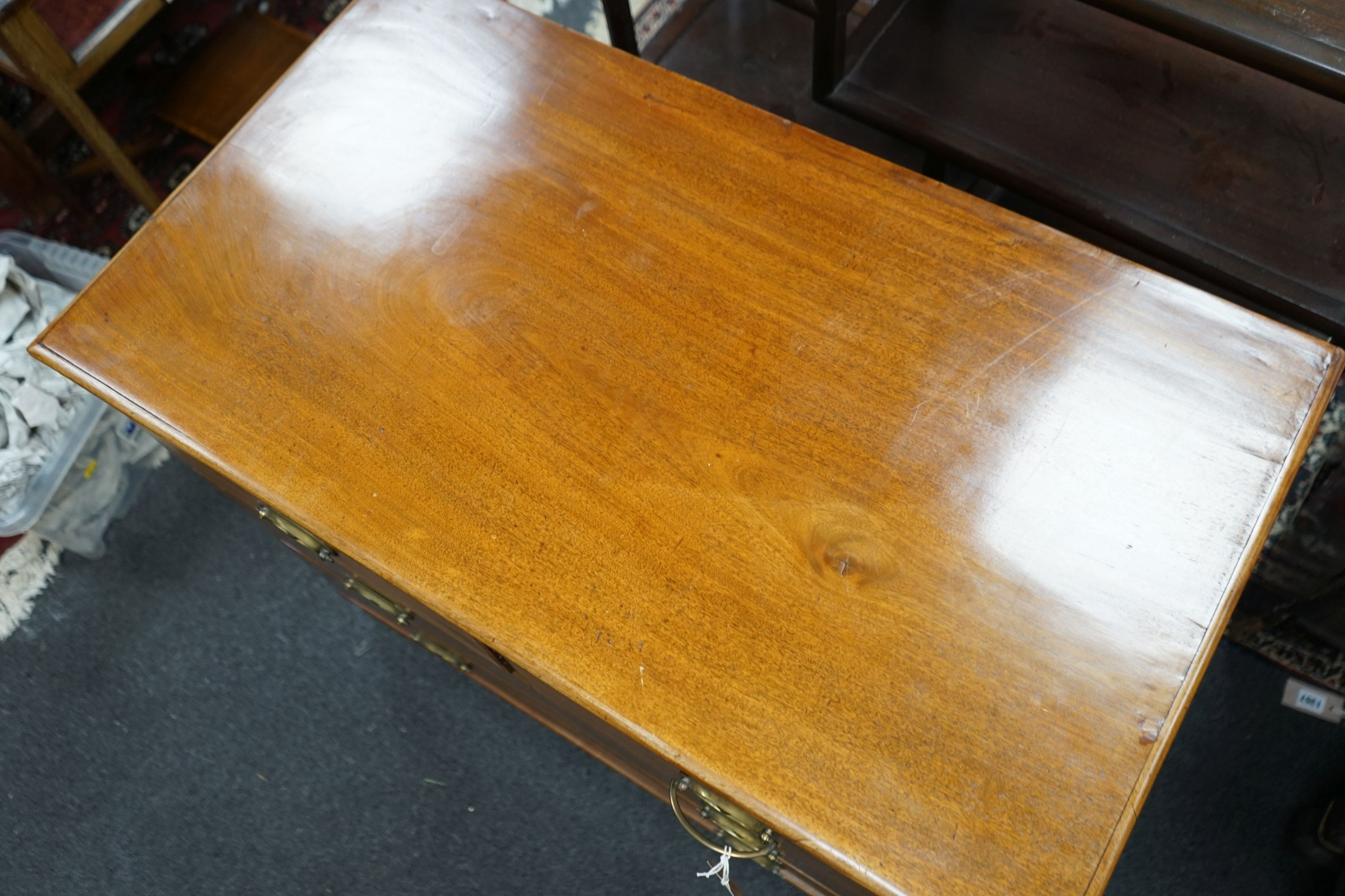 A small Regency mahogany chest, width 88cm, depth 48cm, height 80cm